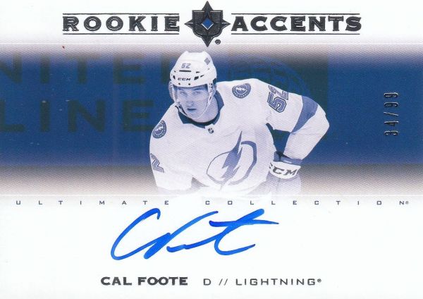 AUTO RC karta CAL FOOTE 20-21 UD Ultimate Rookies Accents /99